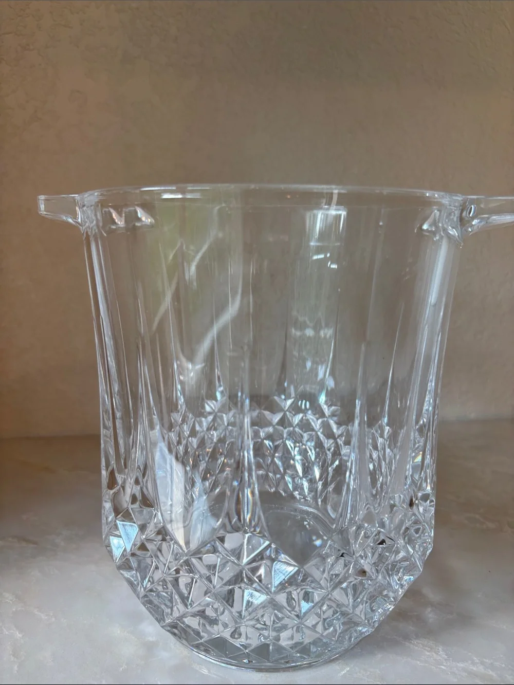 Faceted Clear Crystal Ice Bucket